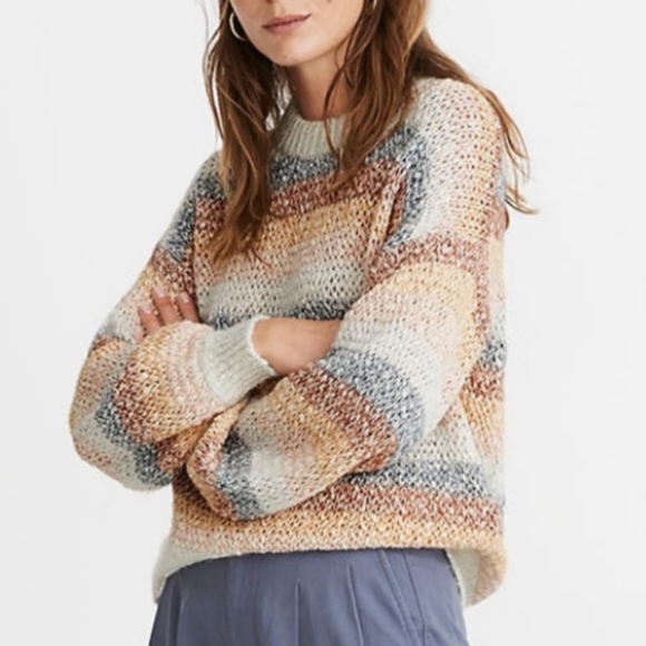 Madewell Sweaters - Madewell muted striped Baez pullover soft sweater